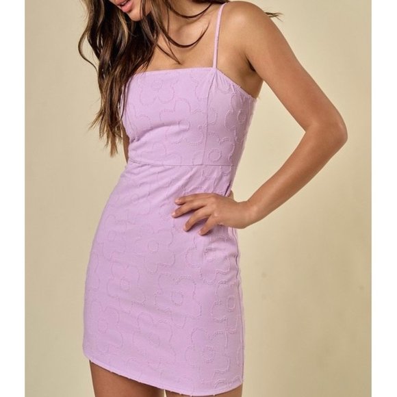 The Wild Clover Dresses & Skirts - ❌SOLD OUT❌ THE ONE LAVENDER TEXTURED FLORAL MINI DRESS